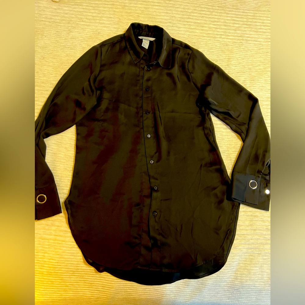 Satin black Blouse size 4